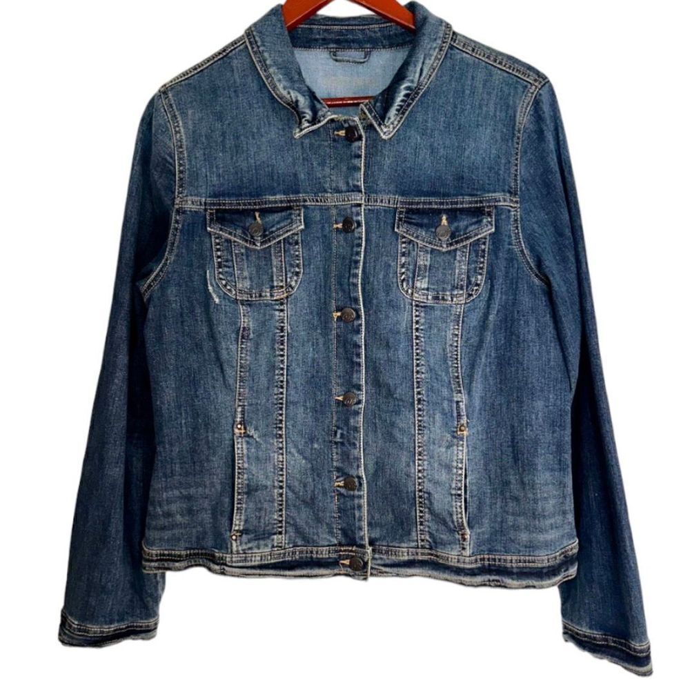 Code Bleu Womens Large Y2K‎ 90’s Denim Button Down Casual Shacket Jacket